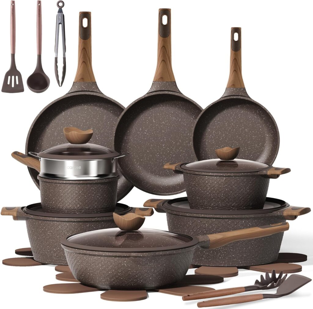 CAROTE 26PCS Nonstick Pots and Pans Set Induction Kitchen Cookware